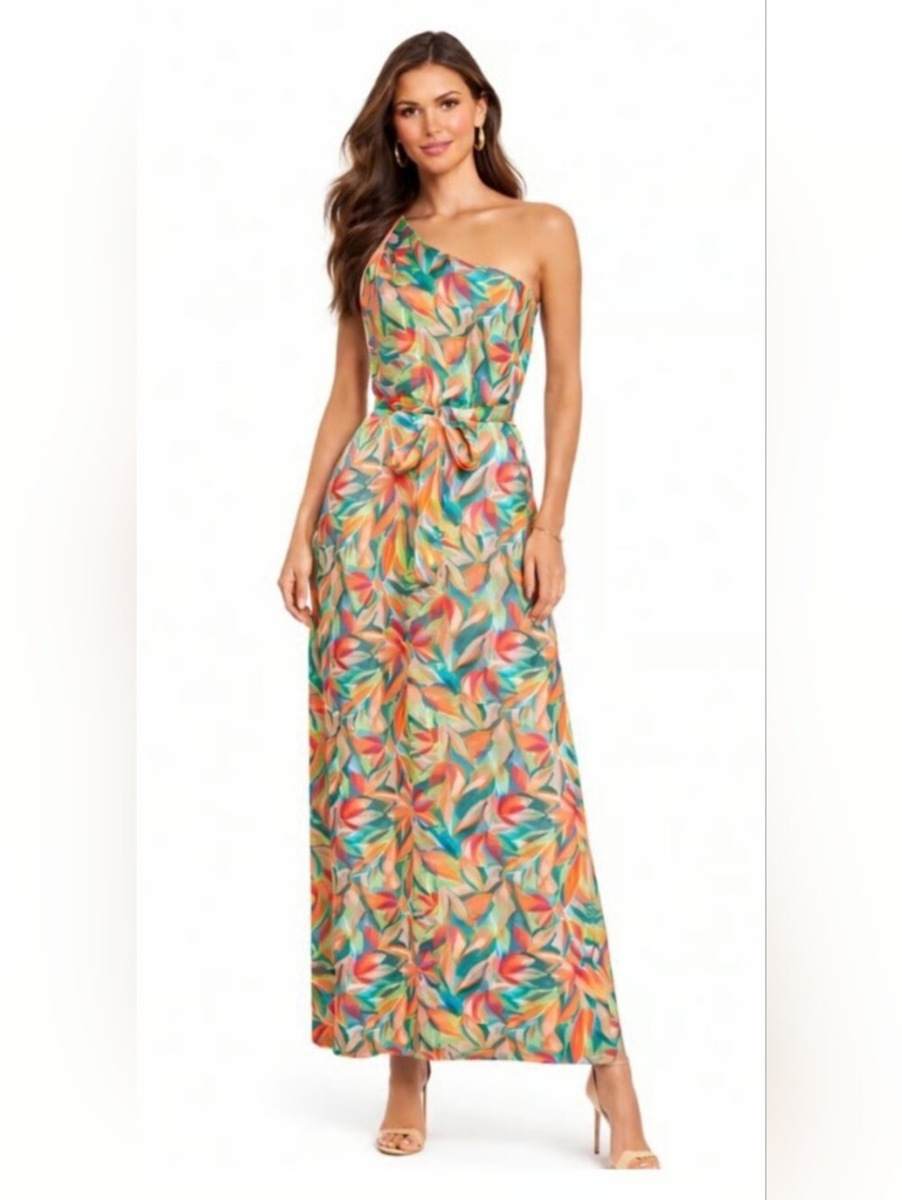Nicole Miller Vibrant One-Shoulder Dress size 12